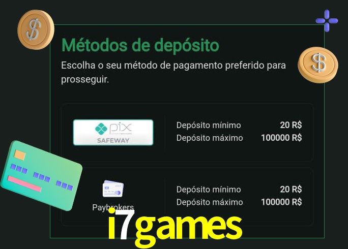 O cassino i7games oferece uma grande variedade de métodos de pagamento